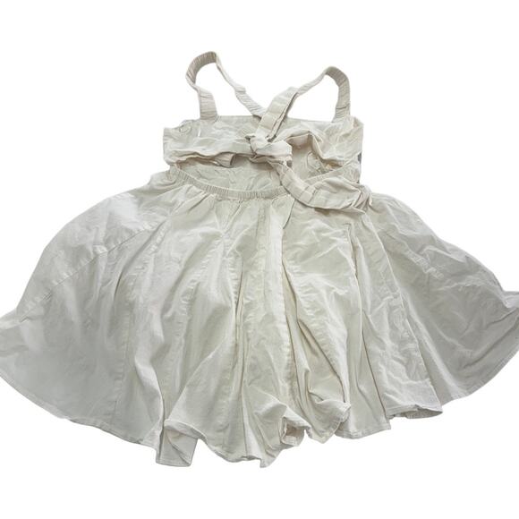 Louna‎ Romper Womens Medium White Tie Back Criss Cross Cotton Blend - Picture 6 of 16